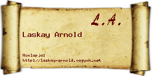 Laskay Arnold névjegykártya